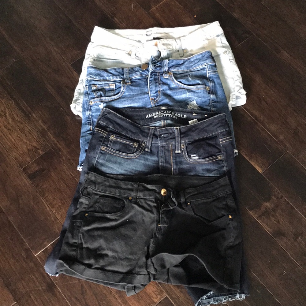 4 pairs of denim shorts mango AE Mossimo size 2